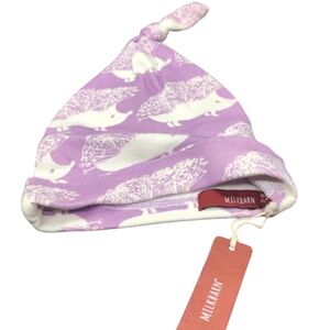 3-6 Mos. Baby/Infant Milkbarn Lavender Purple & White Hedgehog Beanie Hat